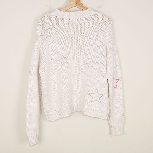 Sundry Stars Loose Knit Vanilla White Wool Blend Sweater Womens Sz 1 / S - Picture 2 of 9
